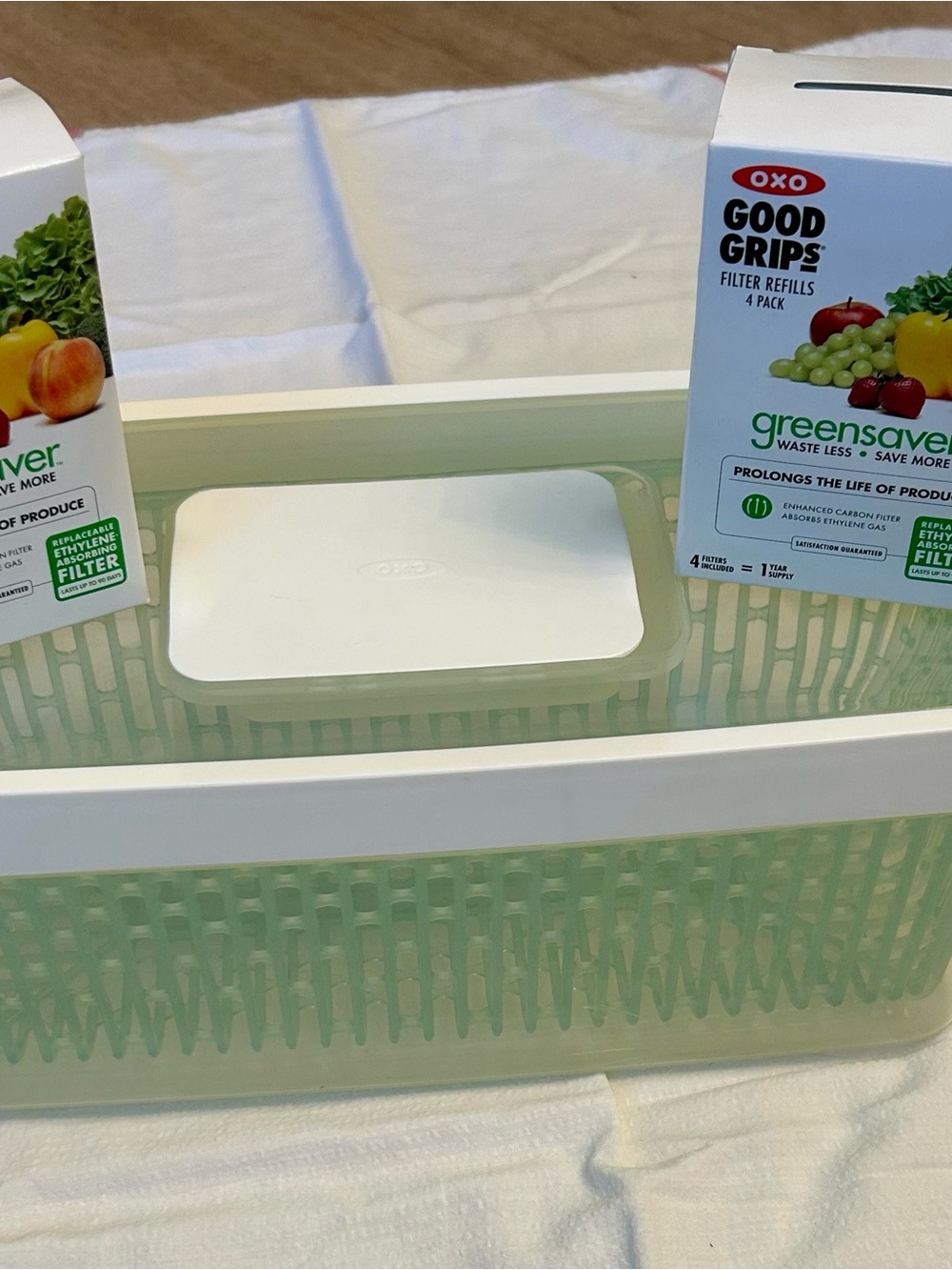 OXO Good Grips Greensaver Produce Bin in White and Mint
